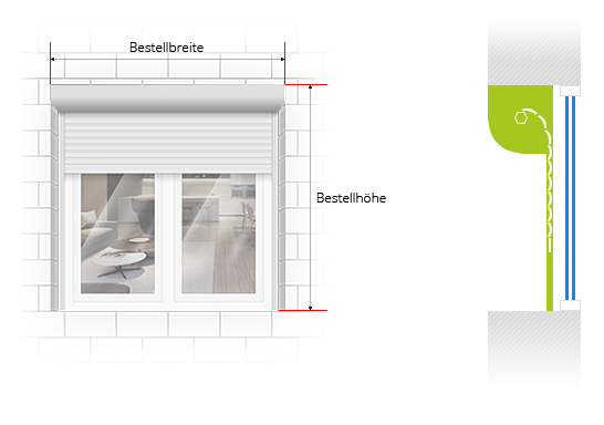Vorbaurolladen Quarter Round to measure blinds Aluminium Stem Roller Shutter Roller Shutter